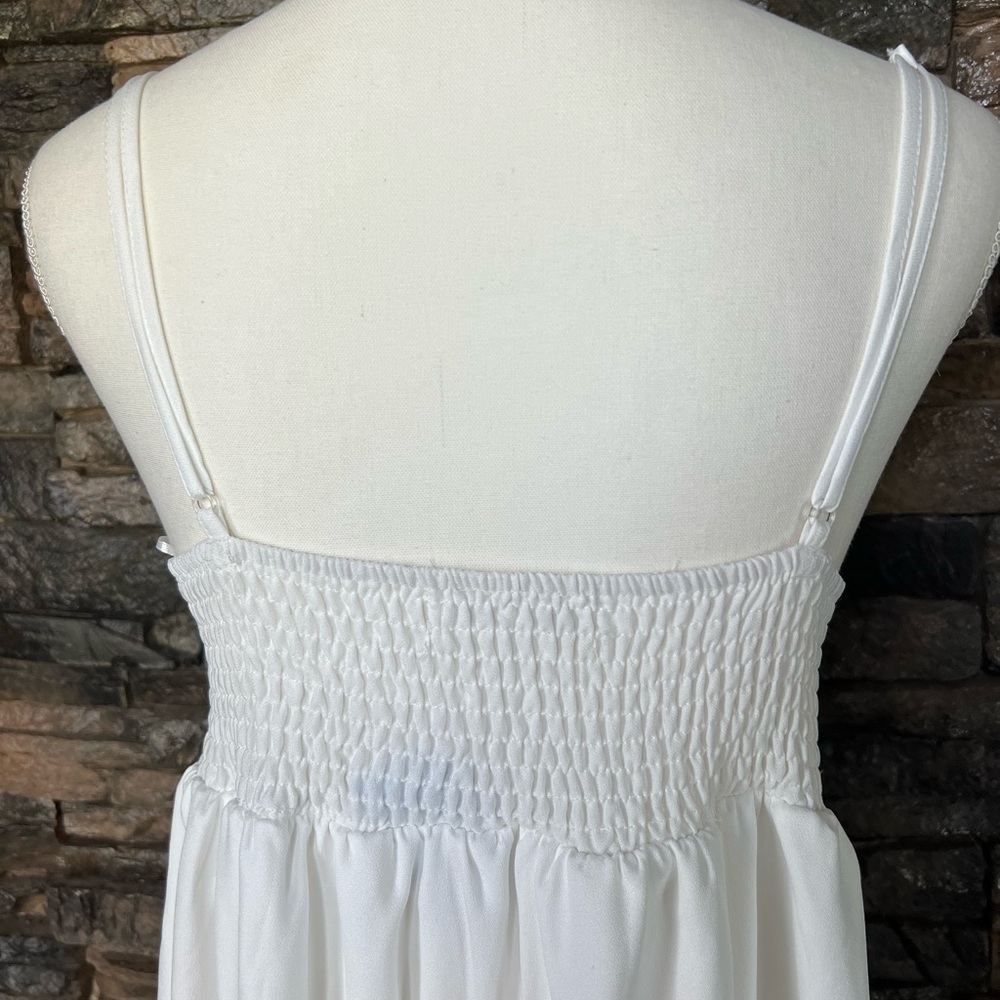 Say What? White Tiered Maxi Sundress Scoop Neck Sleeveless - Picture 11 of 13